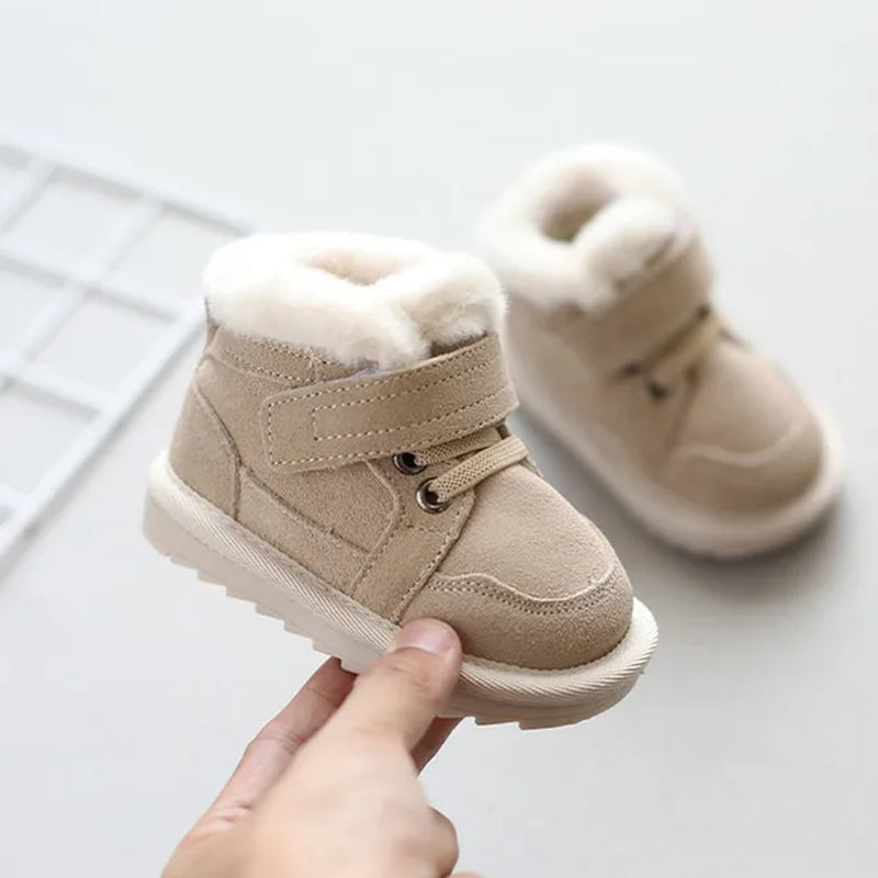 Baby Sneakers for Girls Boys Warm Winter Fur Plush Kids Snow Boots Casual Sport Children Shoes Newborn Baby Booties First Walker